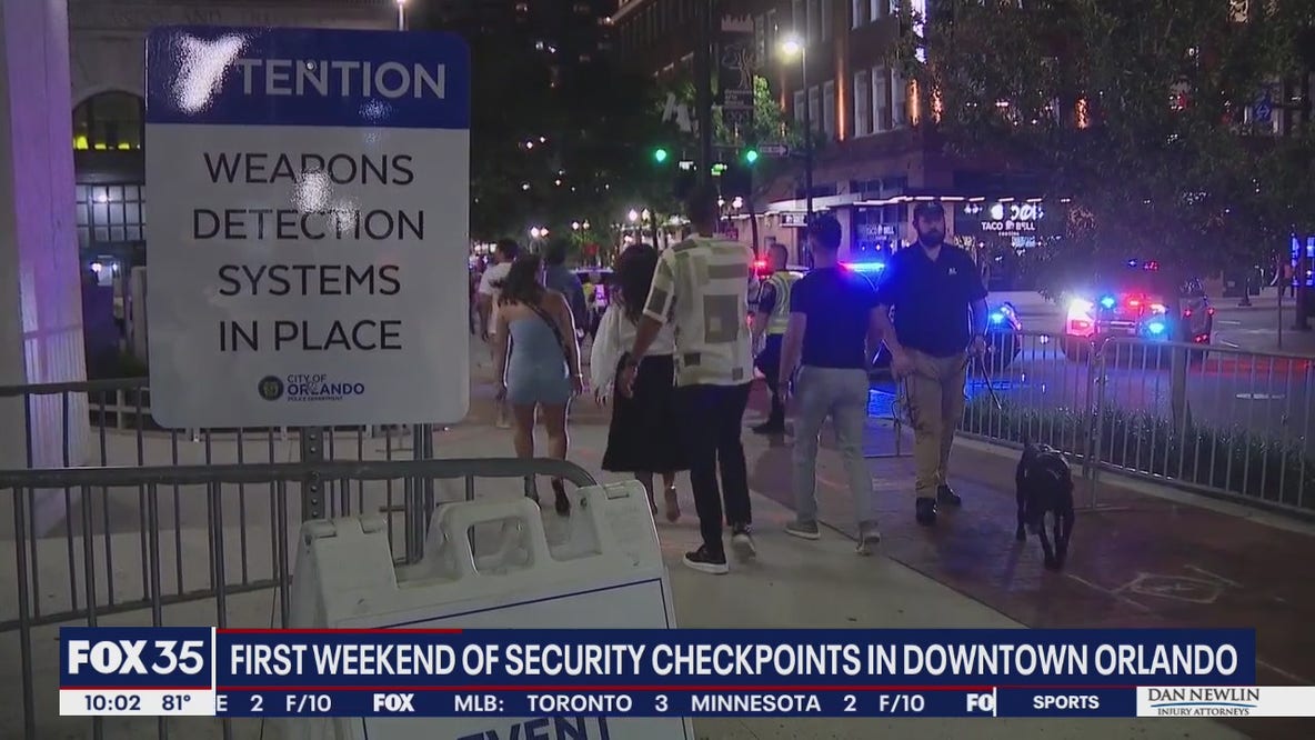 First weekend of security checkpoints in Downtown Orlando